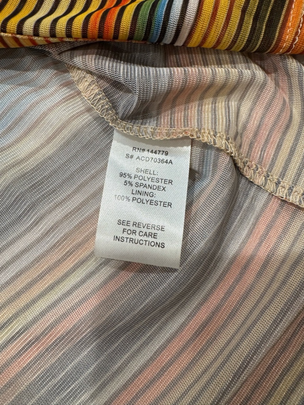 ACOA Vibrant Striped Midi Dress - Sheer Duster Cover-Up - Size M - Picture 3 of 3